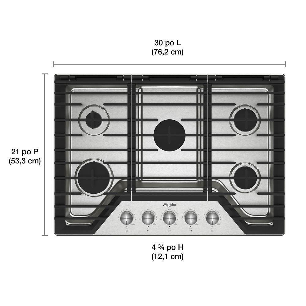 WHIRLPOOL WCGK7030PS Whirlpool 30-inch Gas Cooktop With Fifth Burner