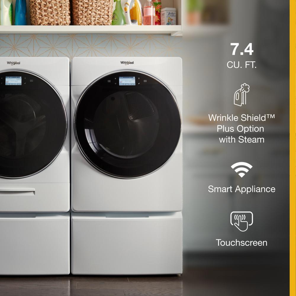 WHIRLPOOL WGD9620HW Whirlpool 7.4 CU.FT Smart Front Load Gas Dryer With Remote START...