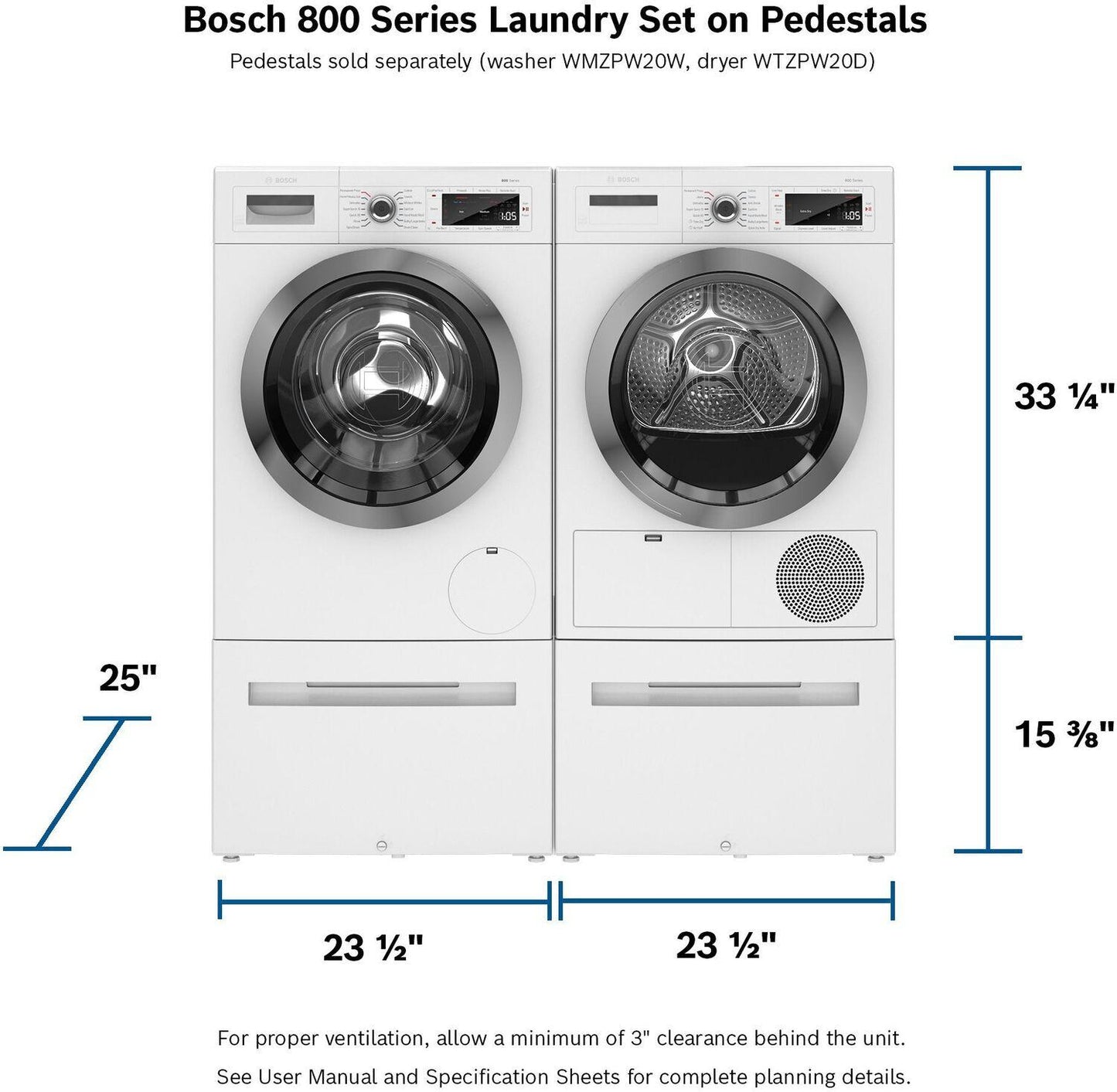 BOSCH WTG865H4UC Bosch 800 Series Condenser Tumble Dryer 24'' Wtg865h4uc