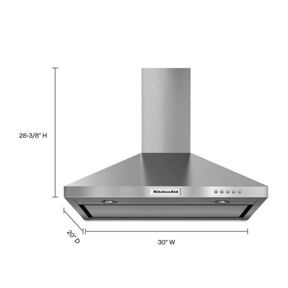 KITCHENAID KVWB400DSS Stainless Steel Kitchenaid 30'' Wall-mount, 3-speed Canopy Hood