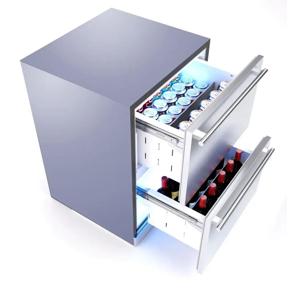 XO APPLIANCE XOU24ORDS XO Appliance Outdoor Refrigerated Drawers 24"" Solid Ss Drawer Front