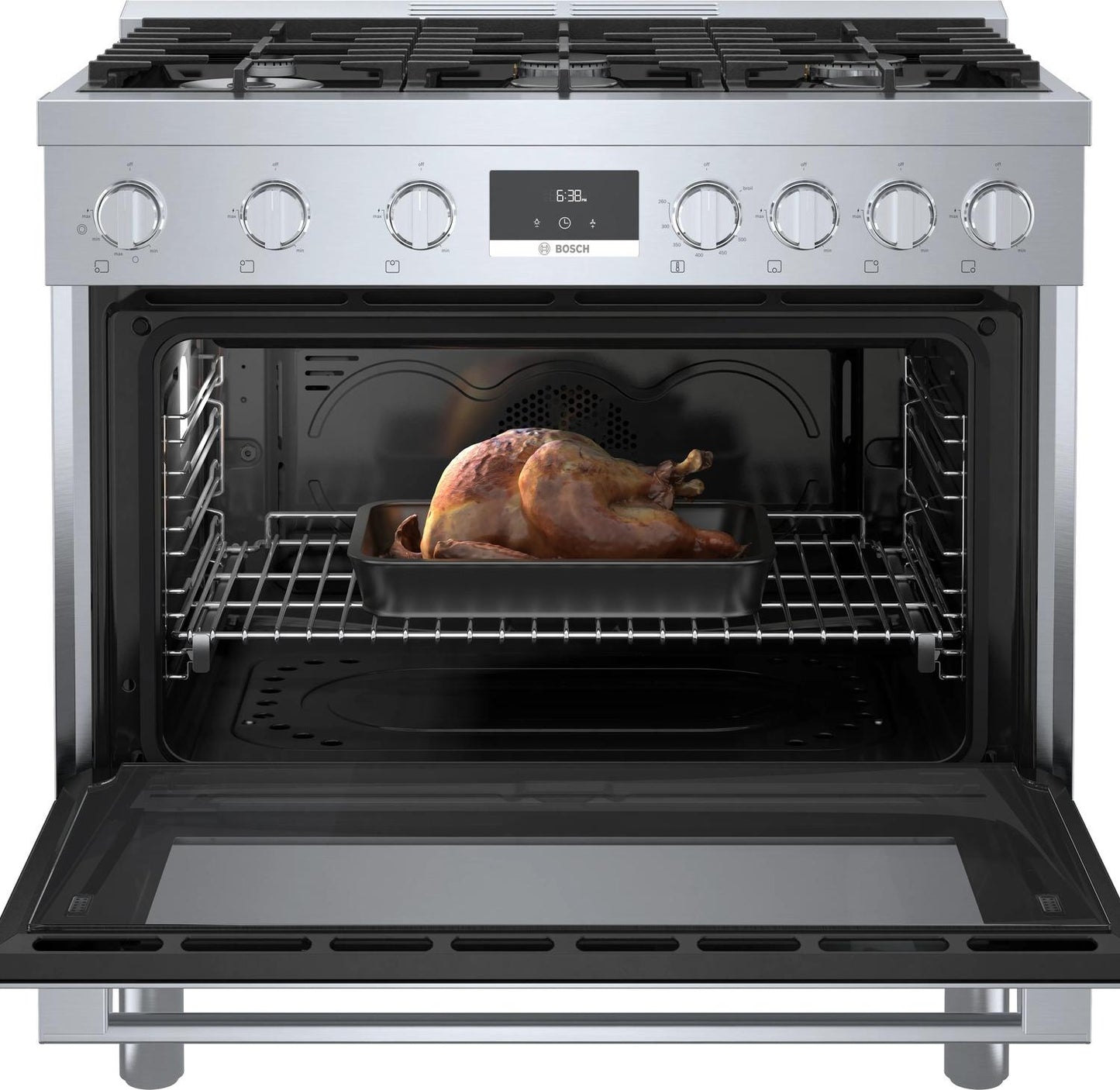 BOSCH HDS8655U 800 Series Dual Fuel Freestanding Range 36'' Stainless Steel Hds8655u