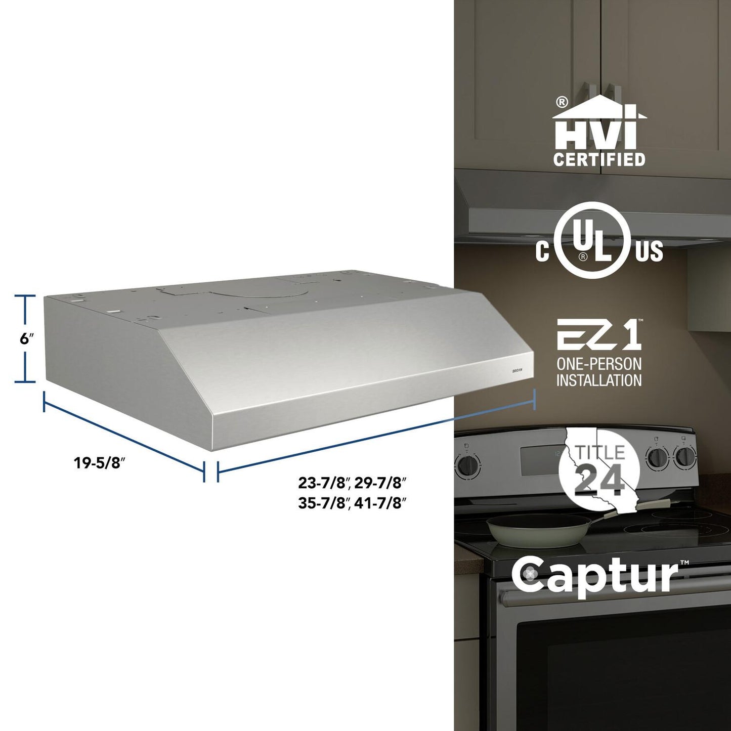 BROAN BCSD130SS Broan New - Glacier 30"" 250 Cfm 1.5 Sones Stainless Steel Range Hood