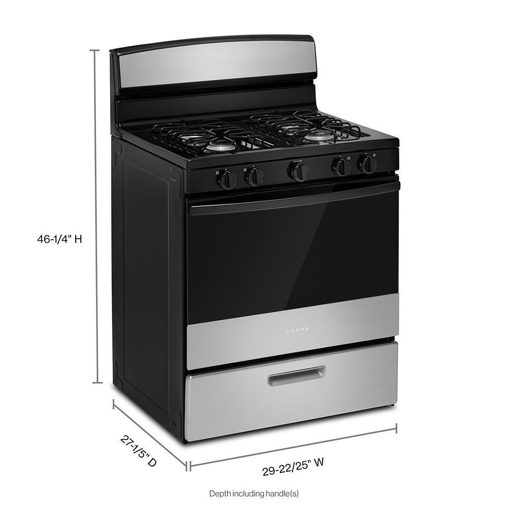 AMANA AGR4203MNS Amana 30-inch Gas Range With Easy-clean Glass Door