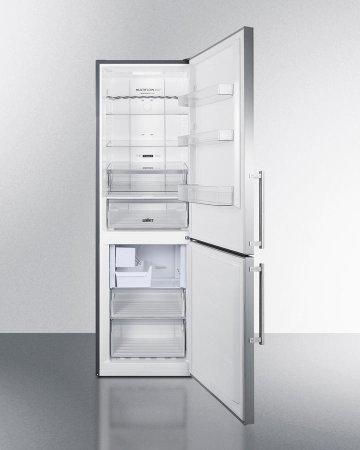 SUMMIT FFBF249SS2IM Summit 24"" Wide Bottom Freezer Refrigerator With Icemaker