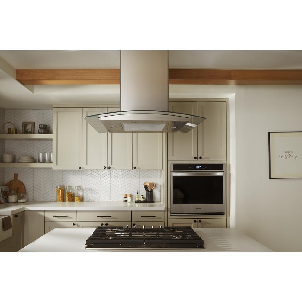 WHIRLPOOL WVI51UC0LS Whirlpool 30"" Curved Glass Island Mount Range Hood