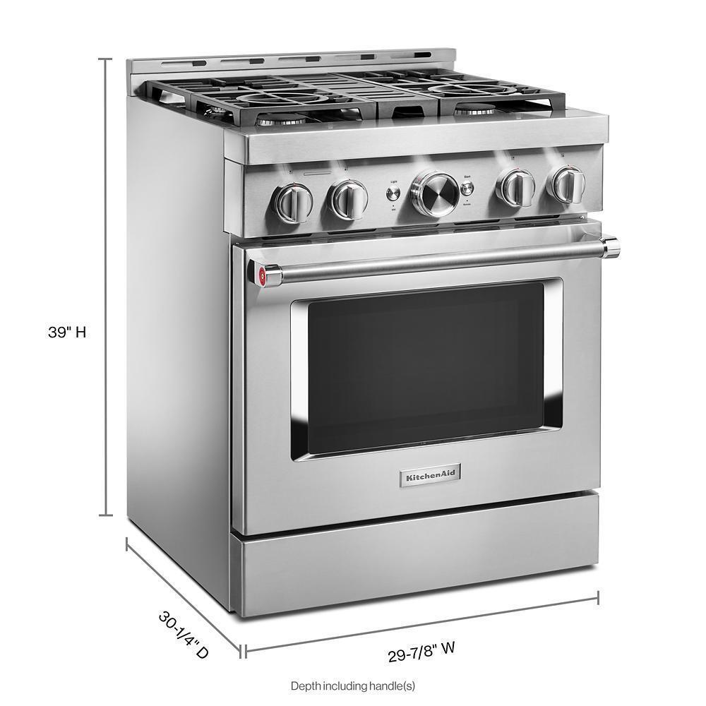 KITCHENAID KFGC500JSS Kitchenaid 30'' Smart Commercial-style Gas Range With 4 Burners ...