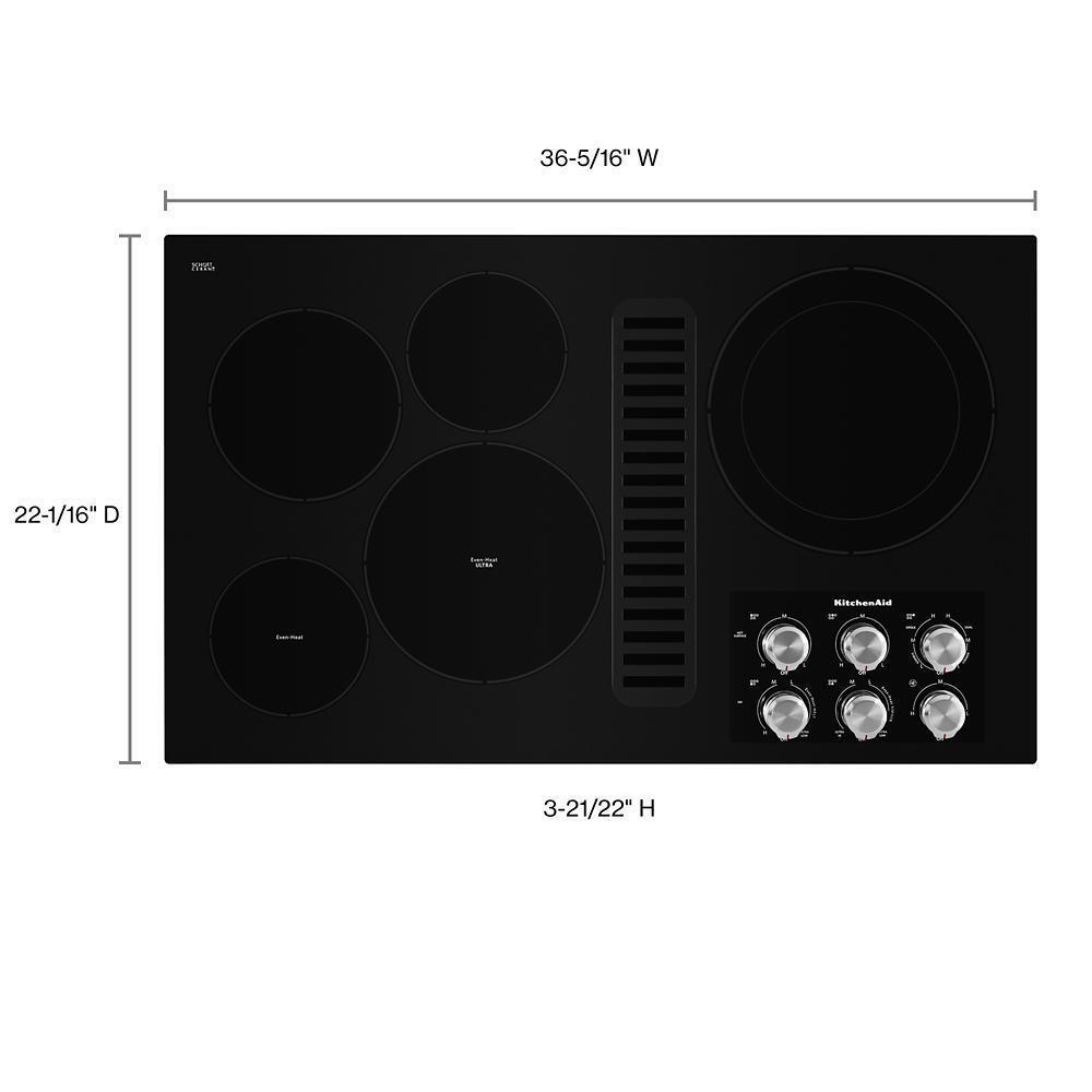 KITCHENAID KCED606GBL KitchenAid 36"" Electric Downdraft Cooktop With 5 Elements - Black
