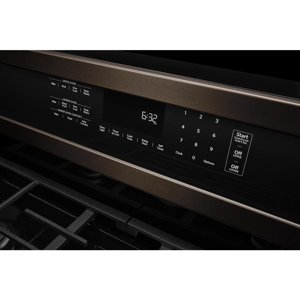KITCHENAID KFGD500EBS Kitchenaid 30-inch 5 Burner Gas Double Oven Convection Range - B...