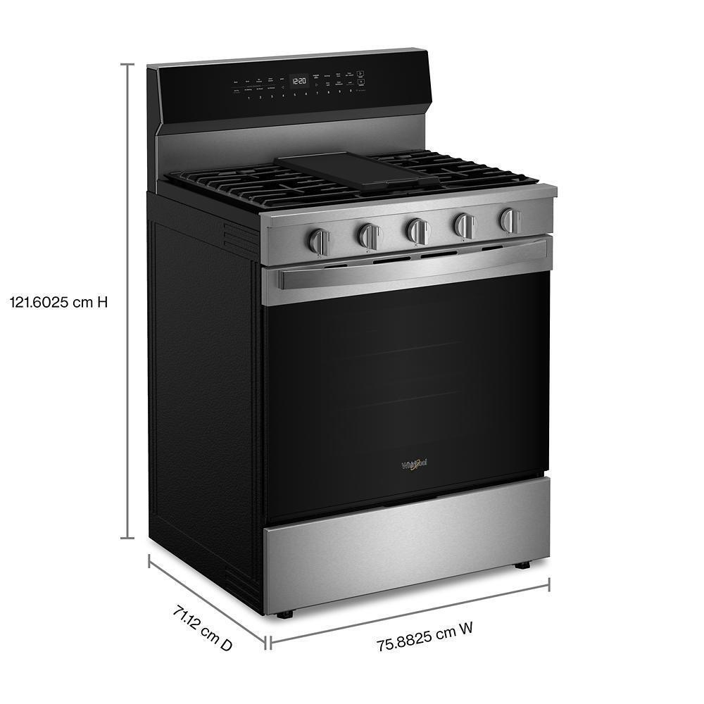 WHIRLPOOL WFGS7530RZ 30-inch Smart Gas Range With Air Cooking Technology, Steam/self CLE...