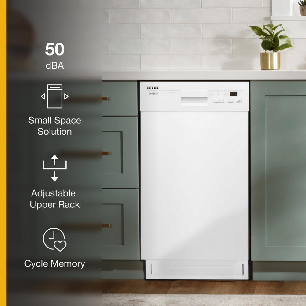 WHIRLPOOL WDPS5118PW Whirlpool Small-space Compact Dishwasher With Stainless Steel Tub
