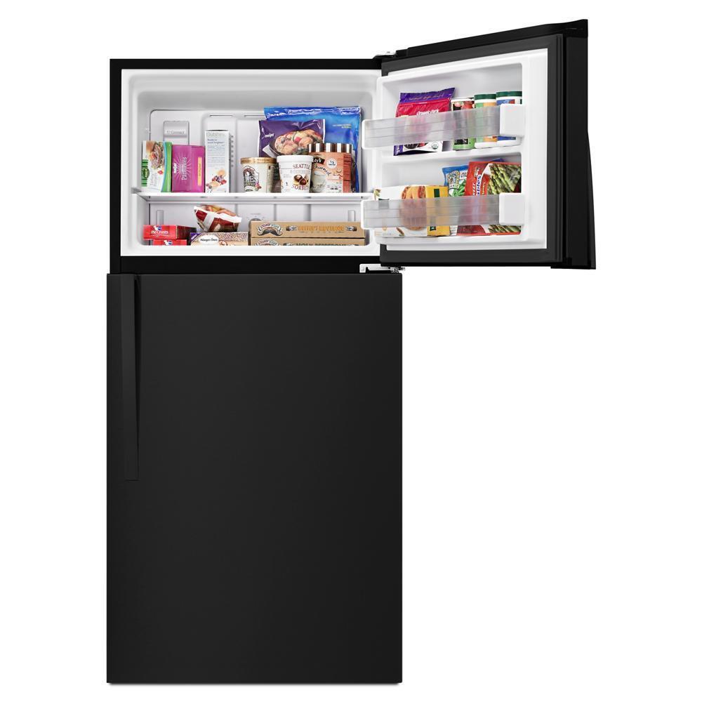 WHIRLPOOL WRT519SZDB Black Whirlpool 30"" Wide Top-freezer Refrigerator With LED INTER...