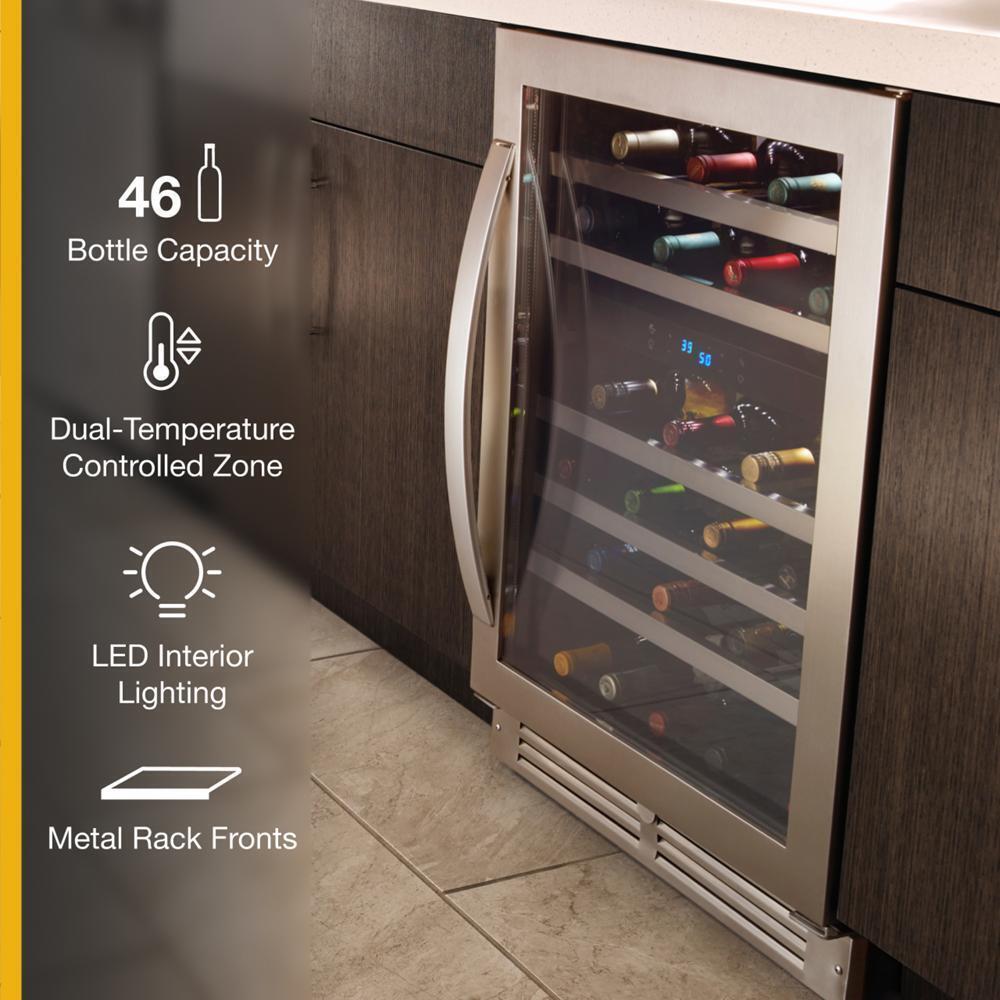 WHIRLPOOL WUW55X24HS Whirlpool 24-inch Wide Undercounter Wine Center With 46-bottle W...