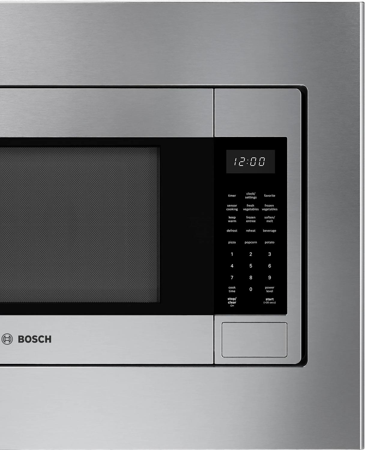 BOSCH HMB30155UC 300 Series Built-in Microwave Oven 24"" Left Sideopening Door, STAIN...