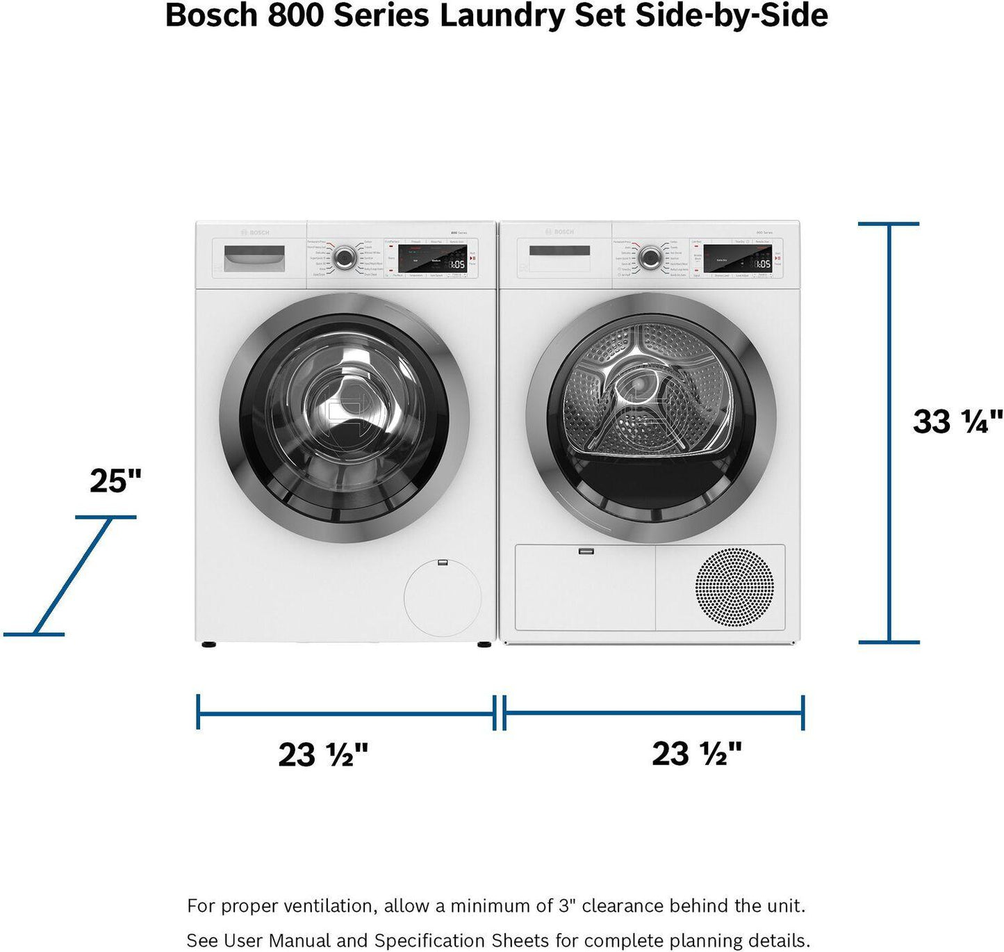 BOSCH WTG865H4UC Bosch 800 Series Condenser Tumble Dryer 24'' Wtg865h4uc