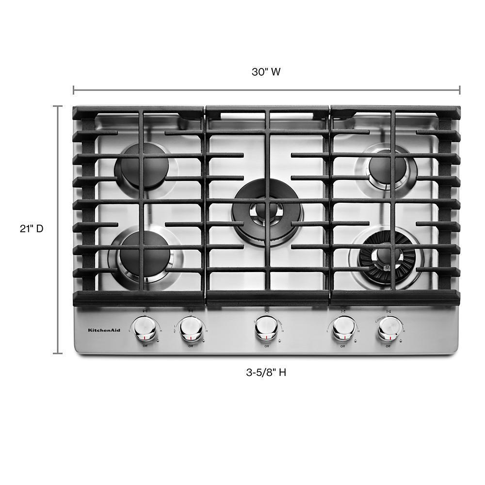 KITCHENAID KCGS950ESS Stainless Steel Kitchenaid 30'' 5-burner Gas Cooktop With Griddle