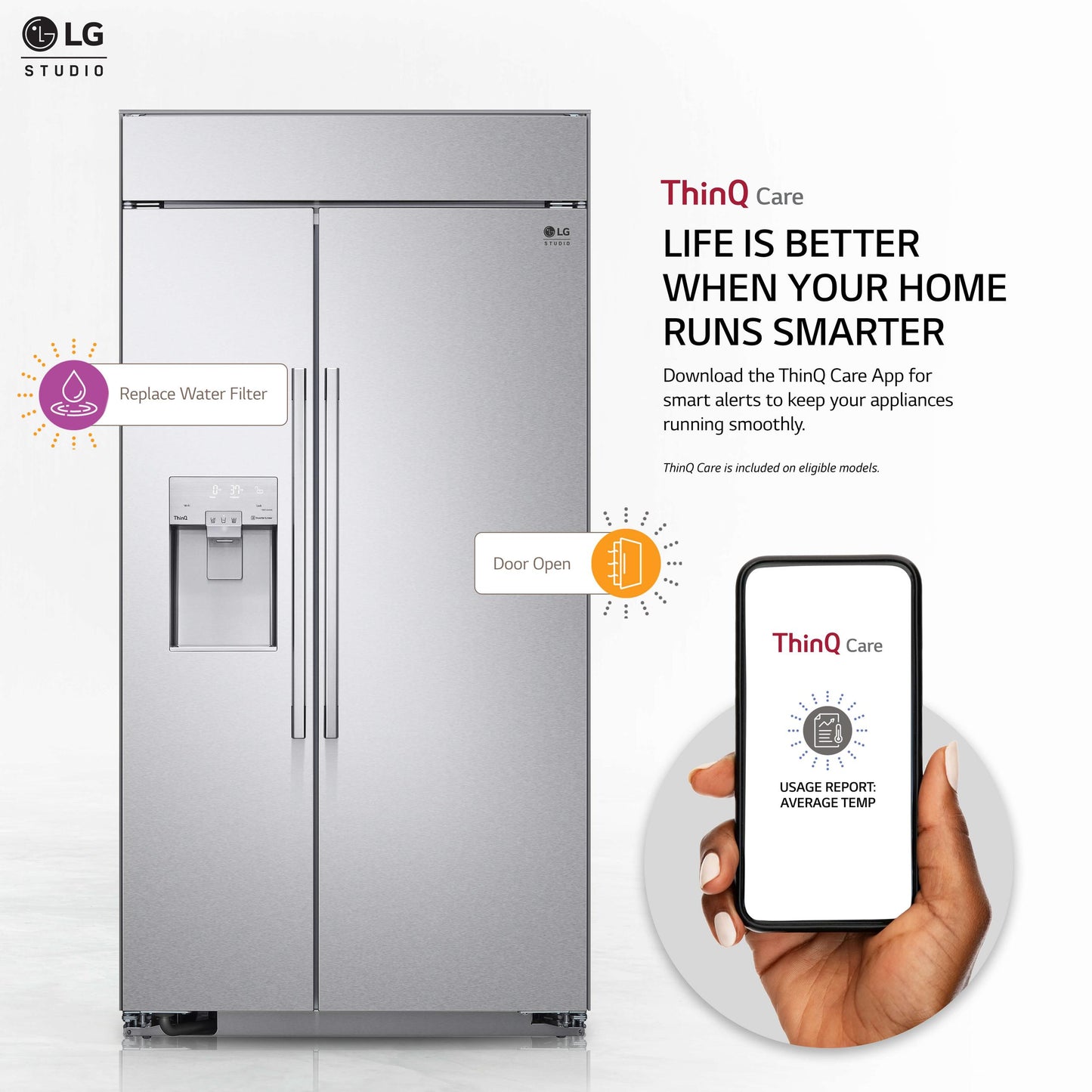 LG SRSXB2622S LG Studio 26 Cu. Ft. Smart Side-by-side Built-in Refrigerator With ...