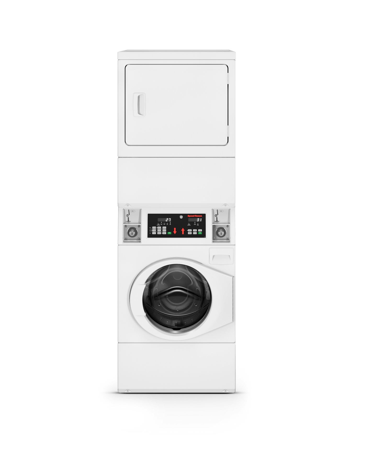 SPEED QUEEN SV6000WG Light Commercial Coin Drop Front Control Stack Washer-dryer - Gas