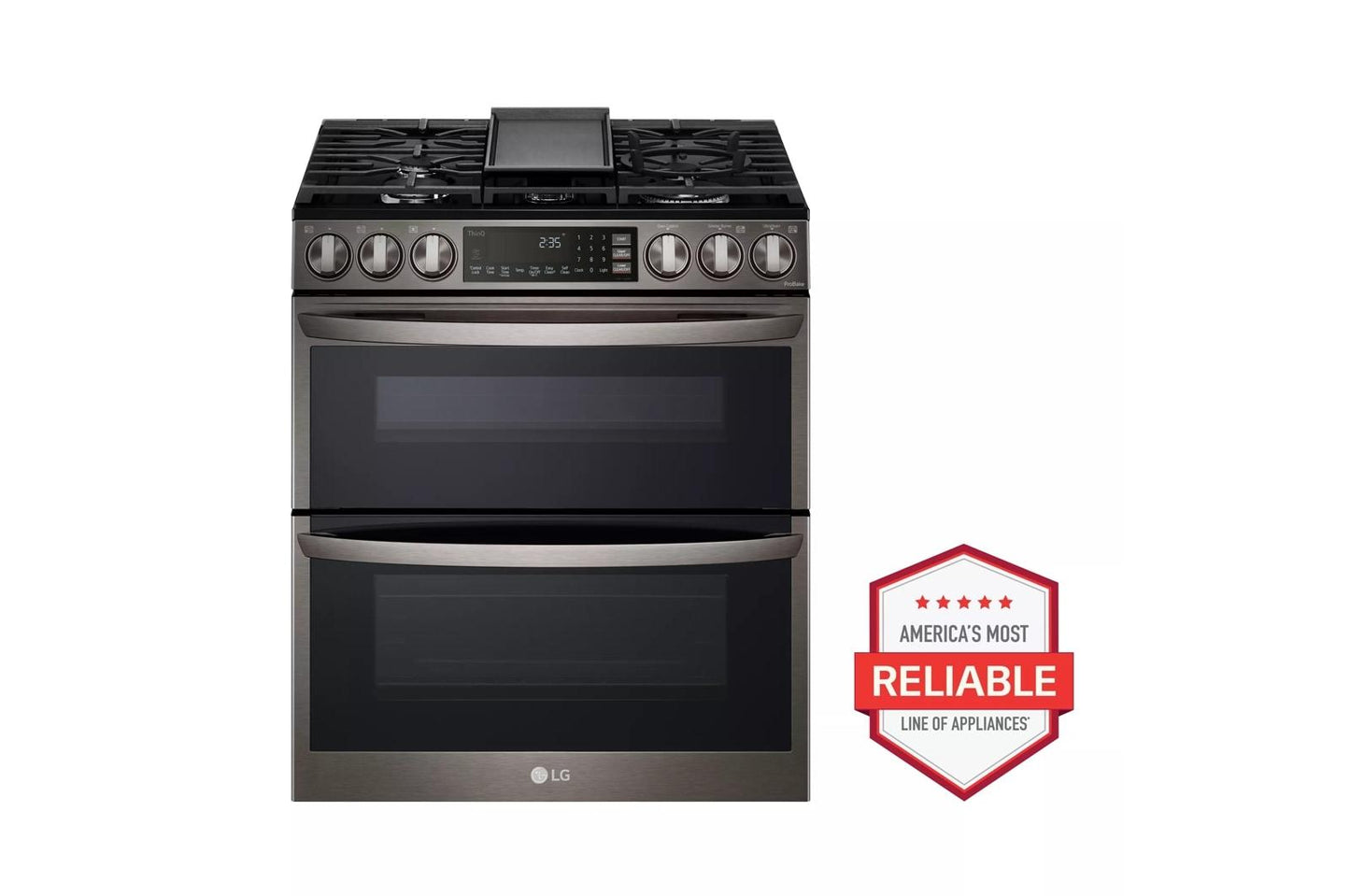LG LTGL6937D 6.9 Cu. Ft. Smart Instaview Gas Double Oven Slide-in Range With ...