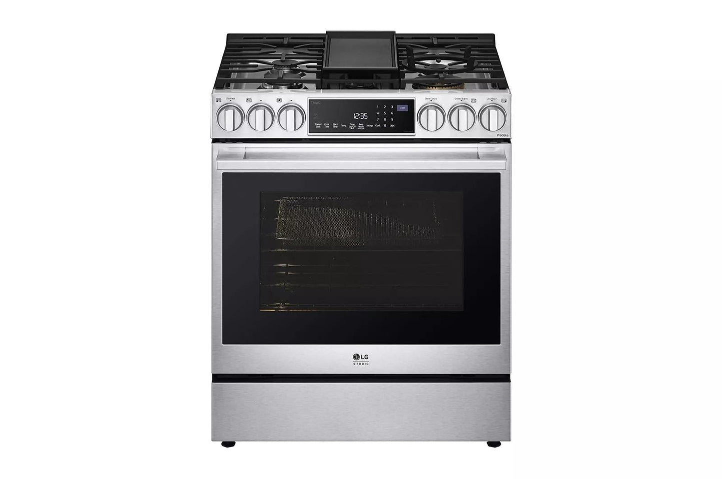 LG LSGS6338F LG Studio 6.3 Cu. Ft. Instaview Gas Slide-in Range With Probake ...