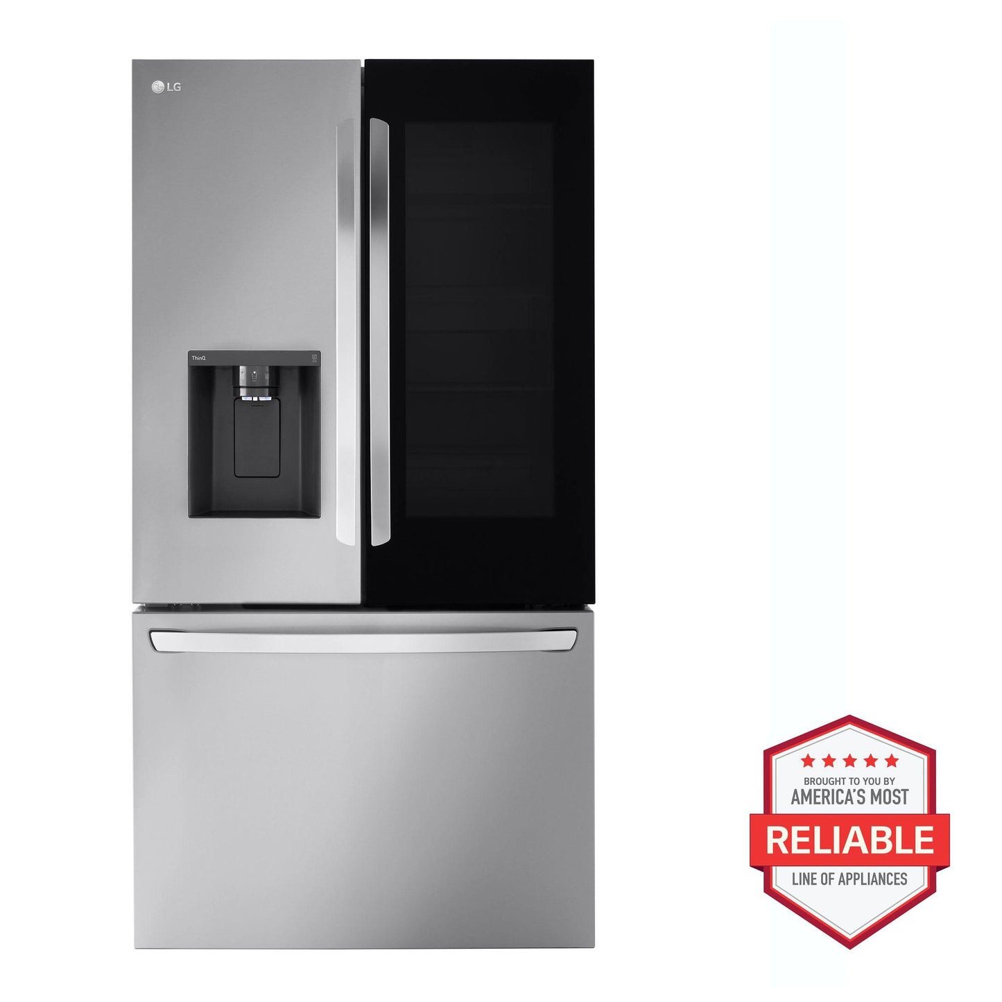 LG LRFOC2606S 26 Cu. Ft. Smart Instaview Counter-depth French Door Refrigerator