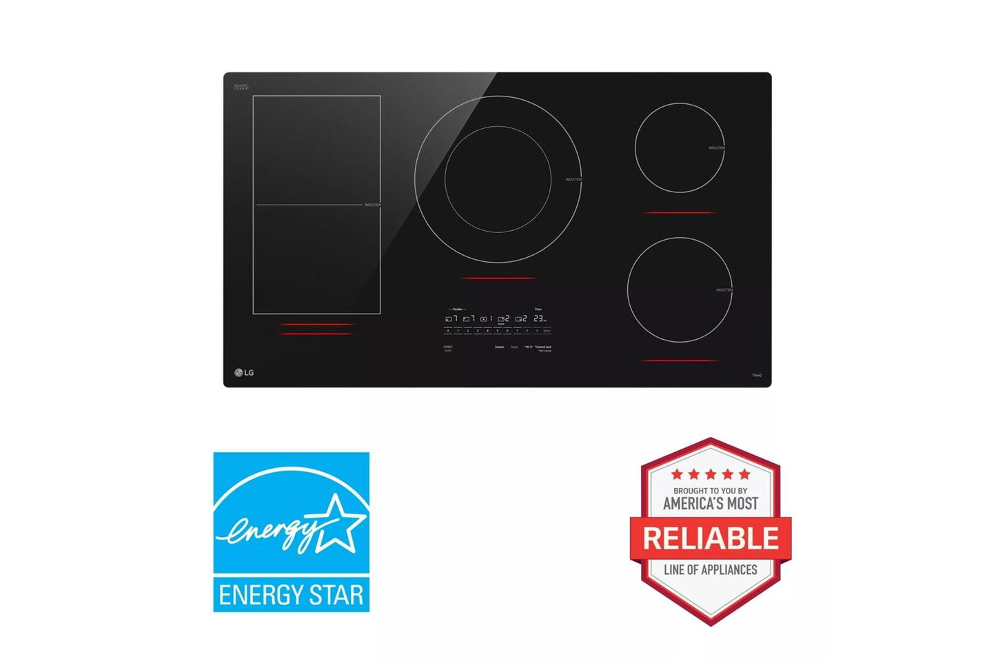 LG CBIH3617BE LG 36"" Smart Induction Cooktop With Ultraheat 5.0KW Element