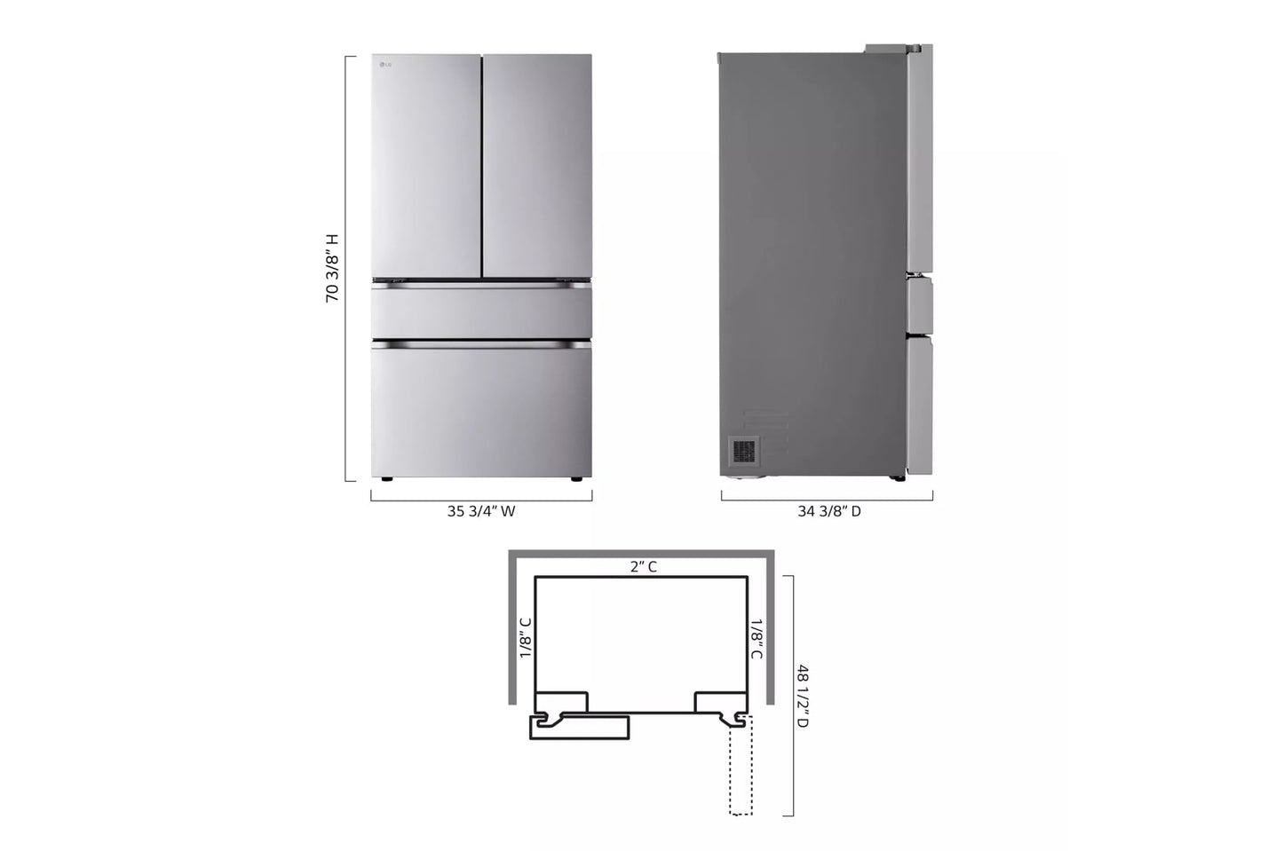 LG LF30S8210S 30 Cu. Ft. Smart Standard-depth Max 4-door French Door REFRIGER...