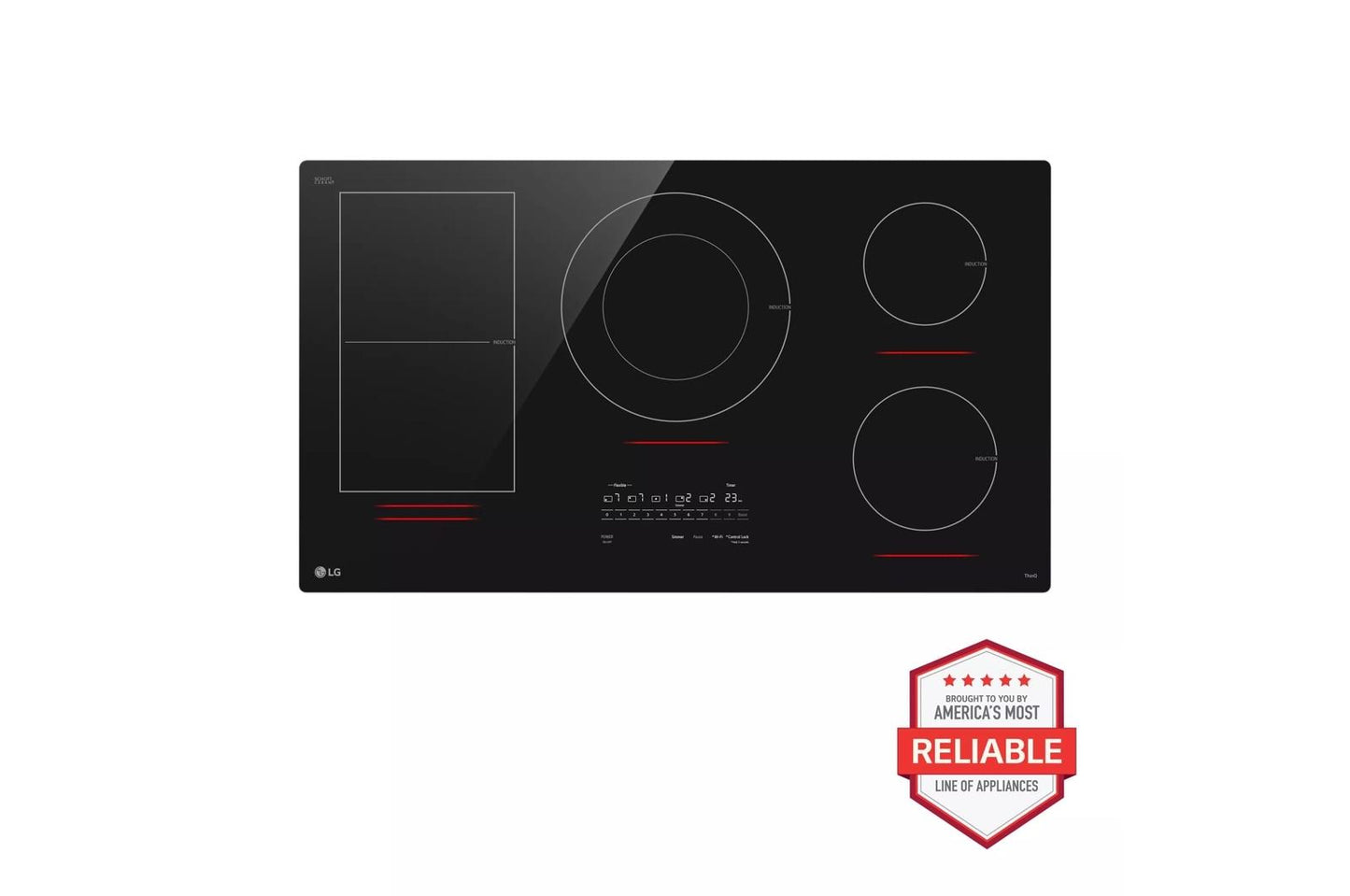LG CBIH3617BE LG 36"" Smart Induction Cooktop With Ultraheat 5.0KW Element