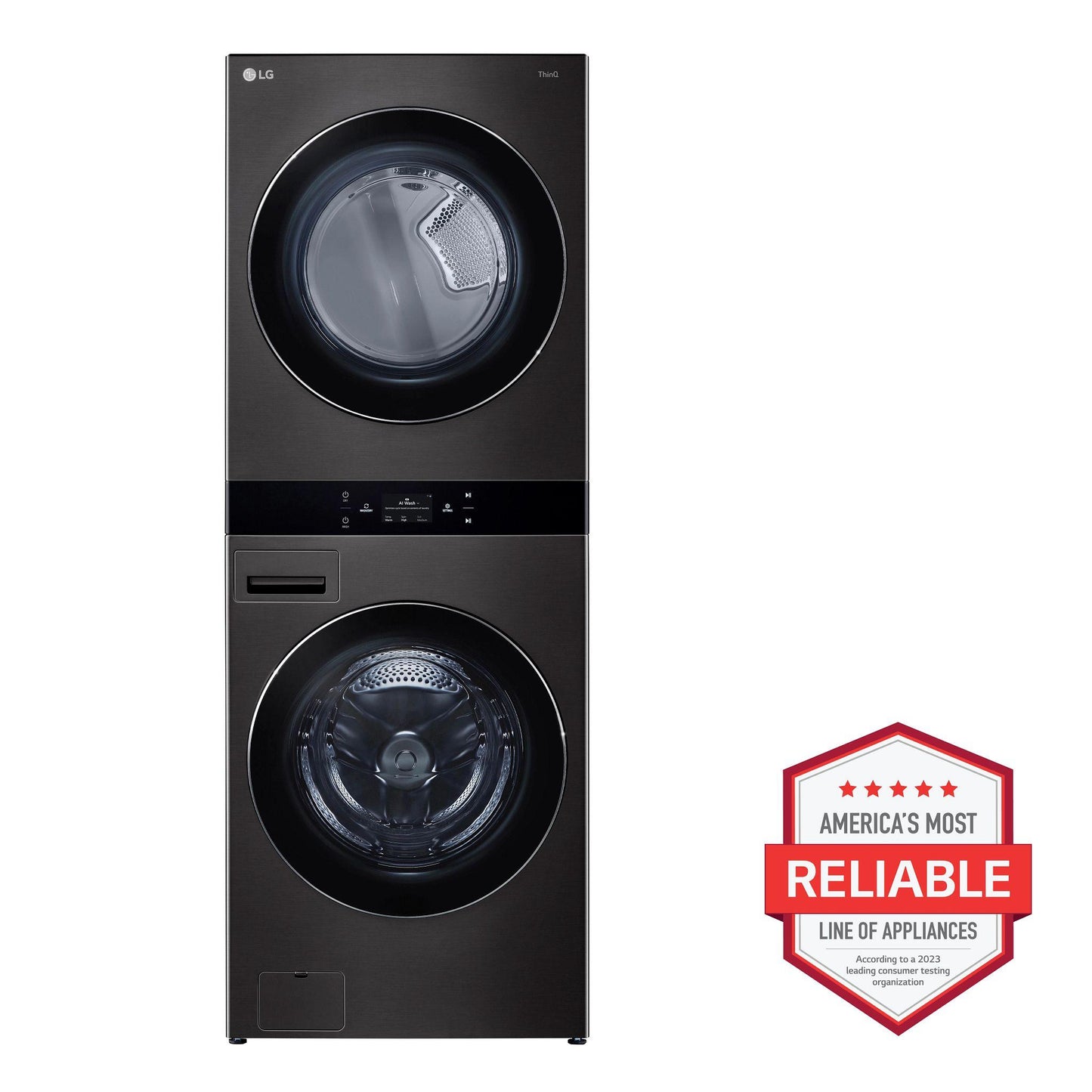 LG WKEX300HBA LG Washtower Smart Front Load 5.0 Cu. Ft. Washer and 7.4 Cu. FT...