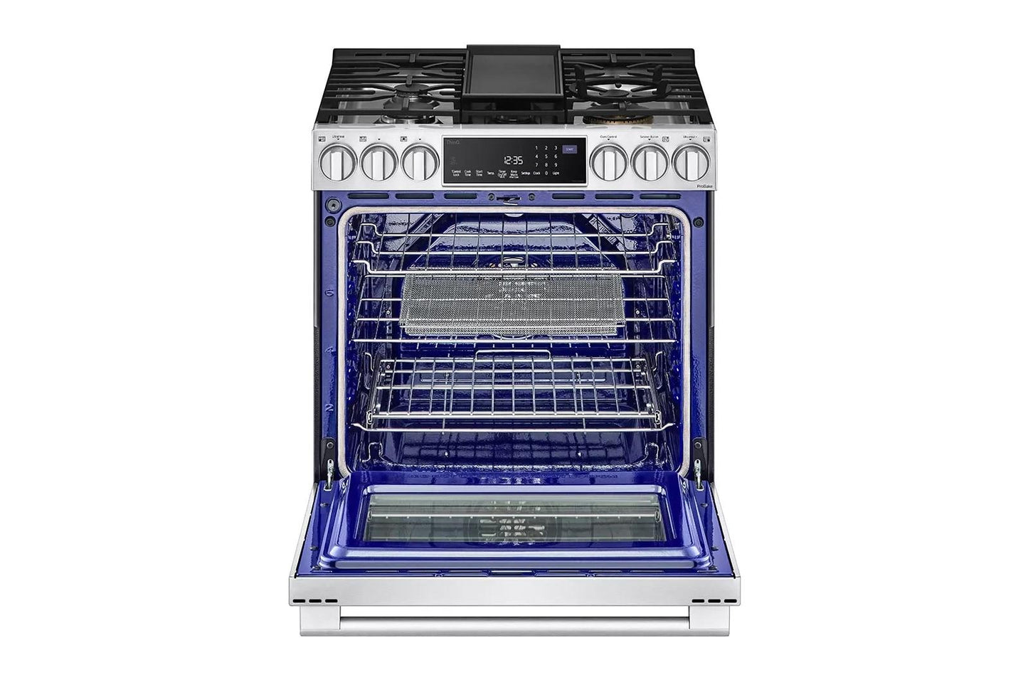 LG LSGS6338F LG Studio 6.3 Cu. Ft. Instaview Gas Slide-in Range With Probake ...