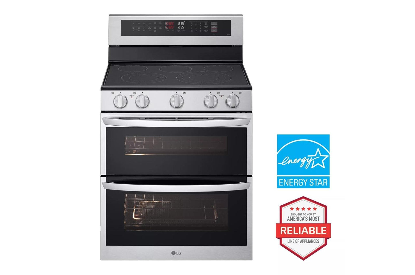LG LDEL7324SE 7.3 Cu. Ft. Smart Electric Double Oven Freestanding Range With PROB...