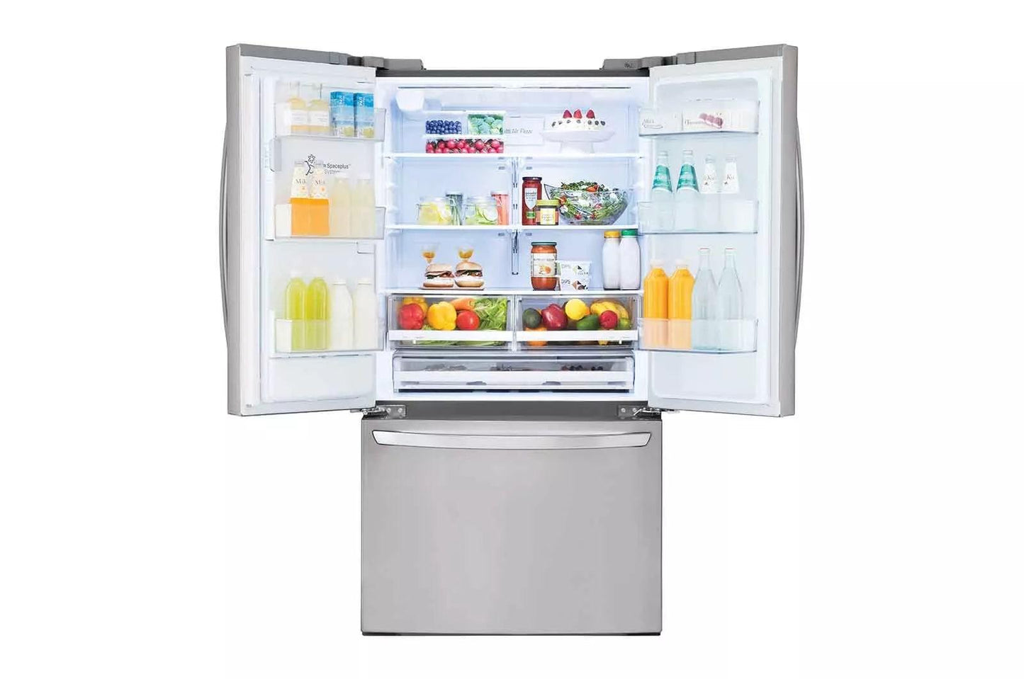 LG LRFS28XBS 28 CU.FT 3 Door French Door, Standard Depth, Ice and Water With SIN...