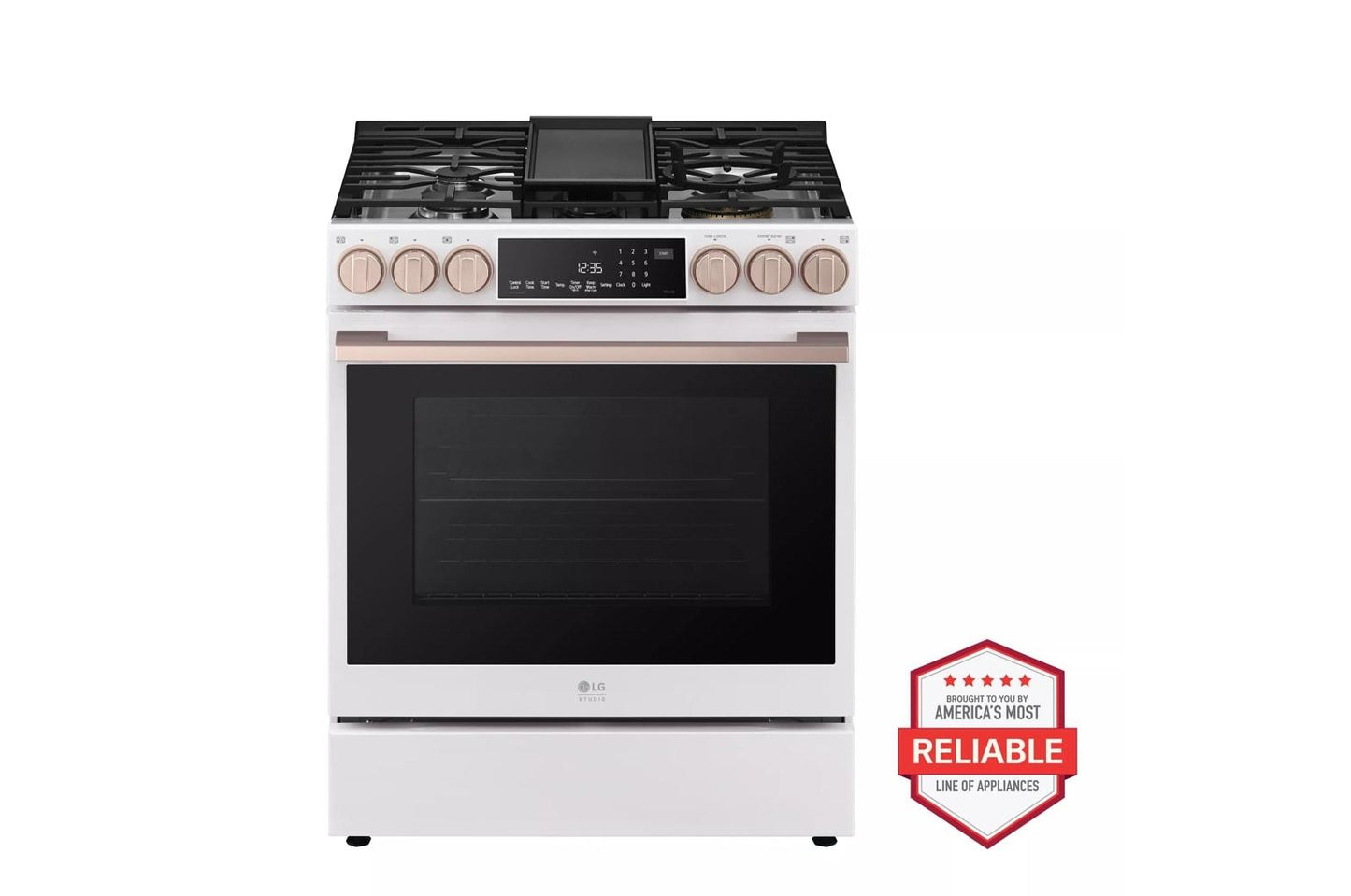 LG LSGS6338N LG Studio 6.3 Cu. Ft. Instaview Gas Slide-in Range With Probake ...