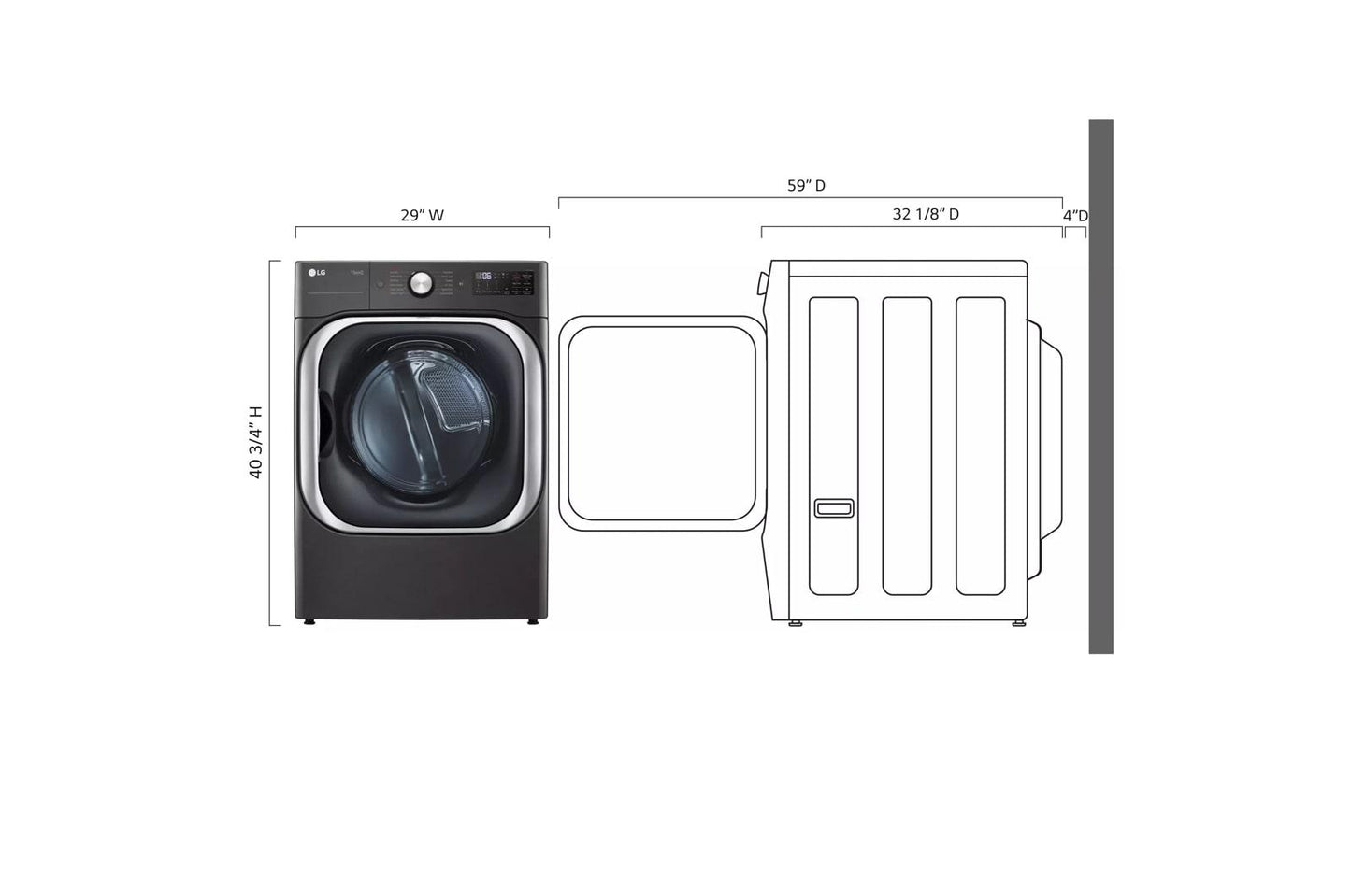 LG DLGX8901B 9.0 Cu. Ft. MEGA Capacity Smart Wi-fi Enabled Front Load Gas Dryer ...