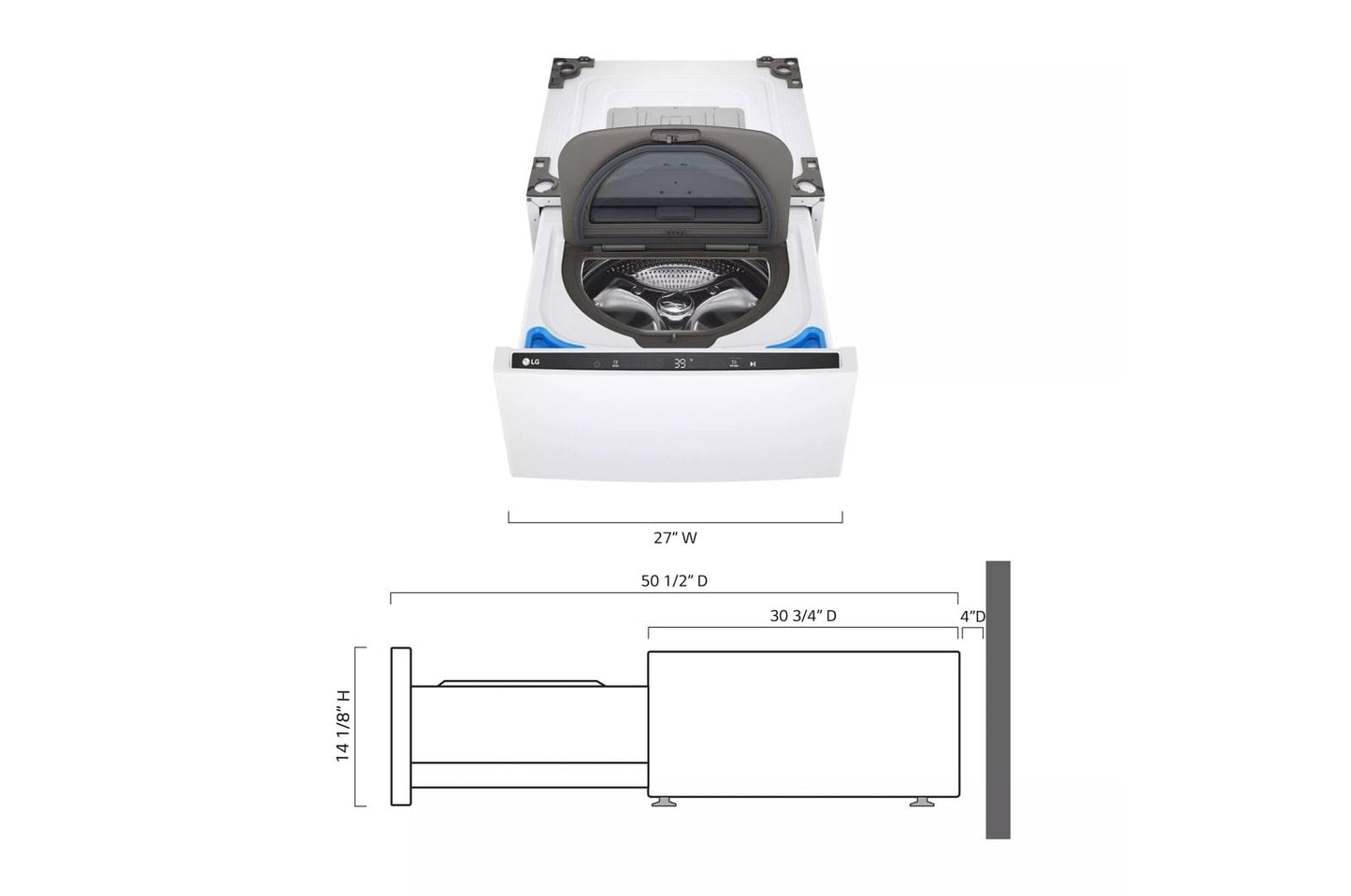 LG WD300CW 27'' LG Sidekick Pedestal Washer