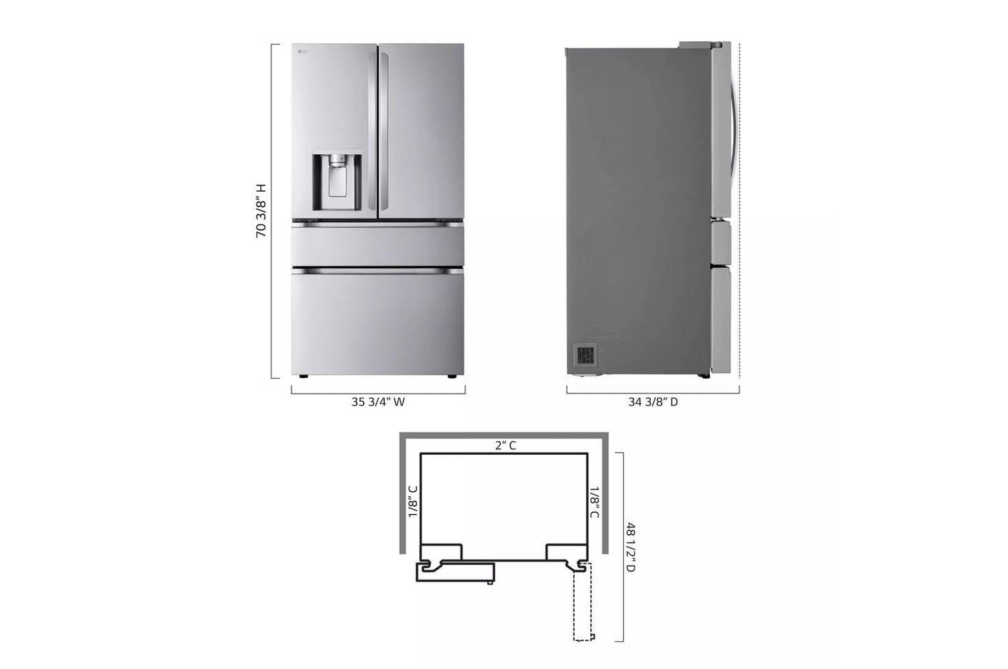 LG LF29H8330S 29 Cu. Ft. Smart Standard-depth Max 4-door French Door REFRIGER...
