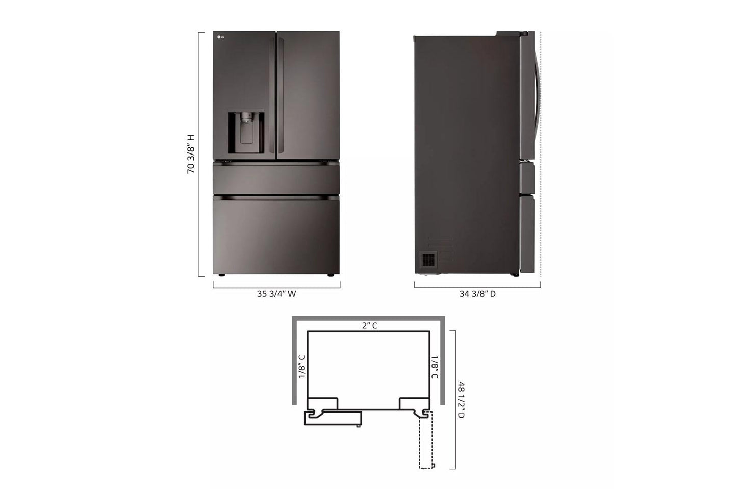 LG LF29H8330D 29 Cu. Ft. Smart Standard-depth Max 4-door French Door REFRIGER...