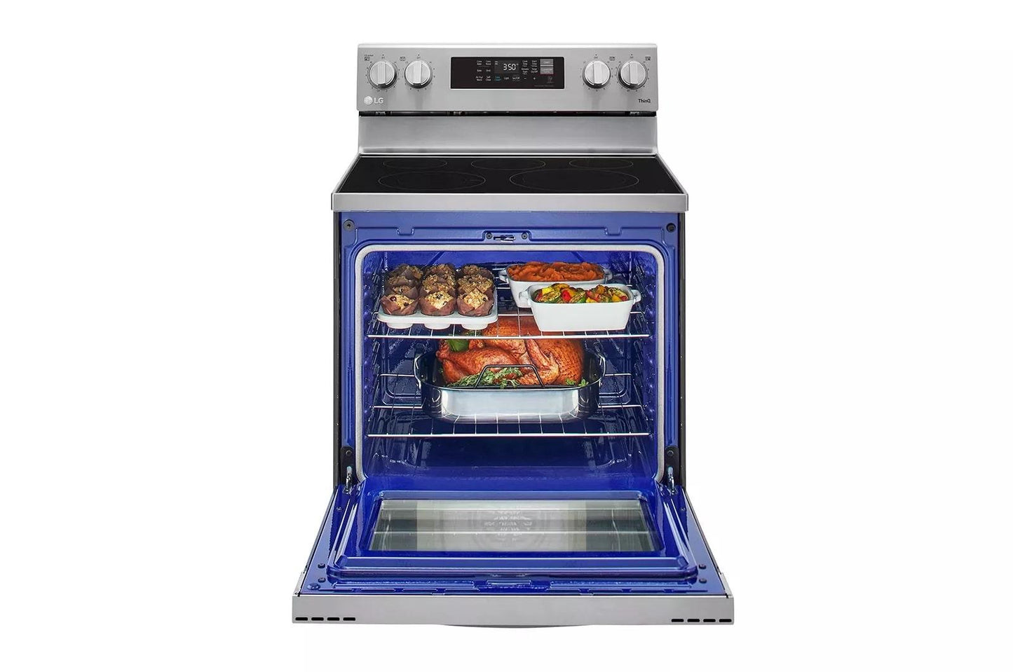 LG LREL6323S 6.3 Cu Ft. Smart Wi-fi Enabled Fan Convection Electric Range With A...