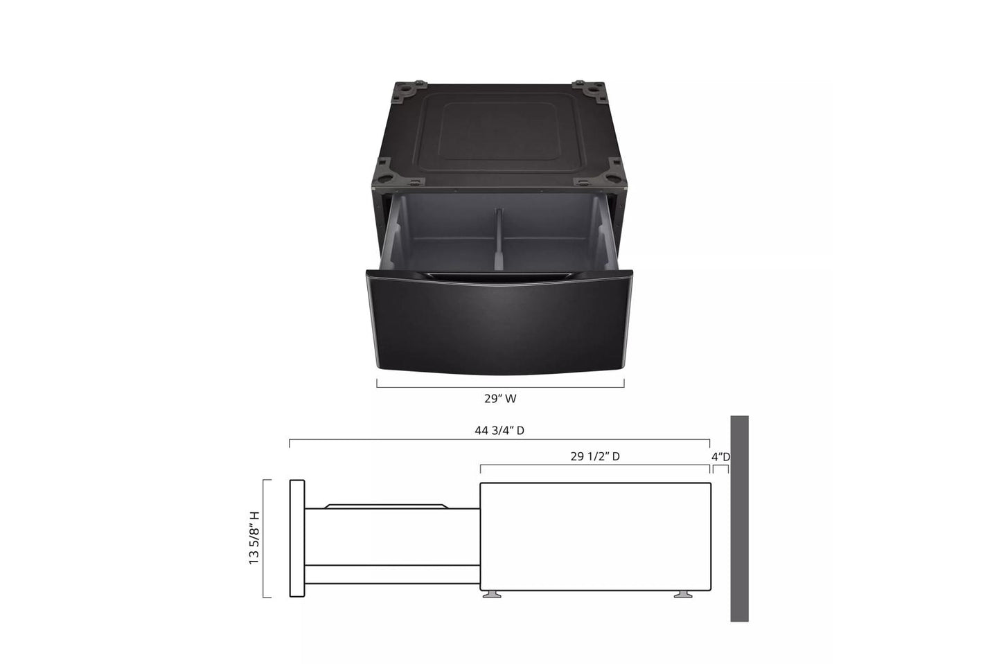 LG WDP5B LG Laundry Pedestal - Black Steel