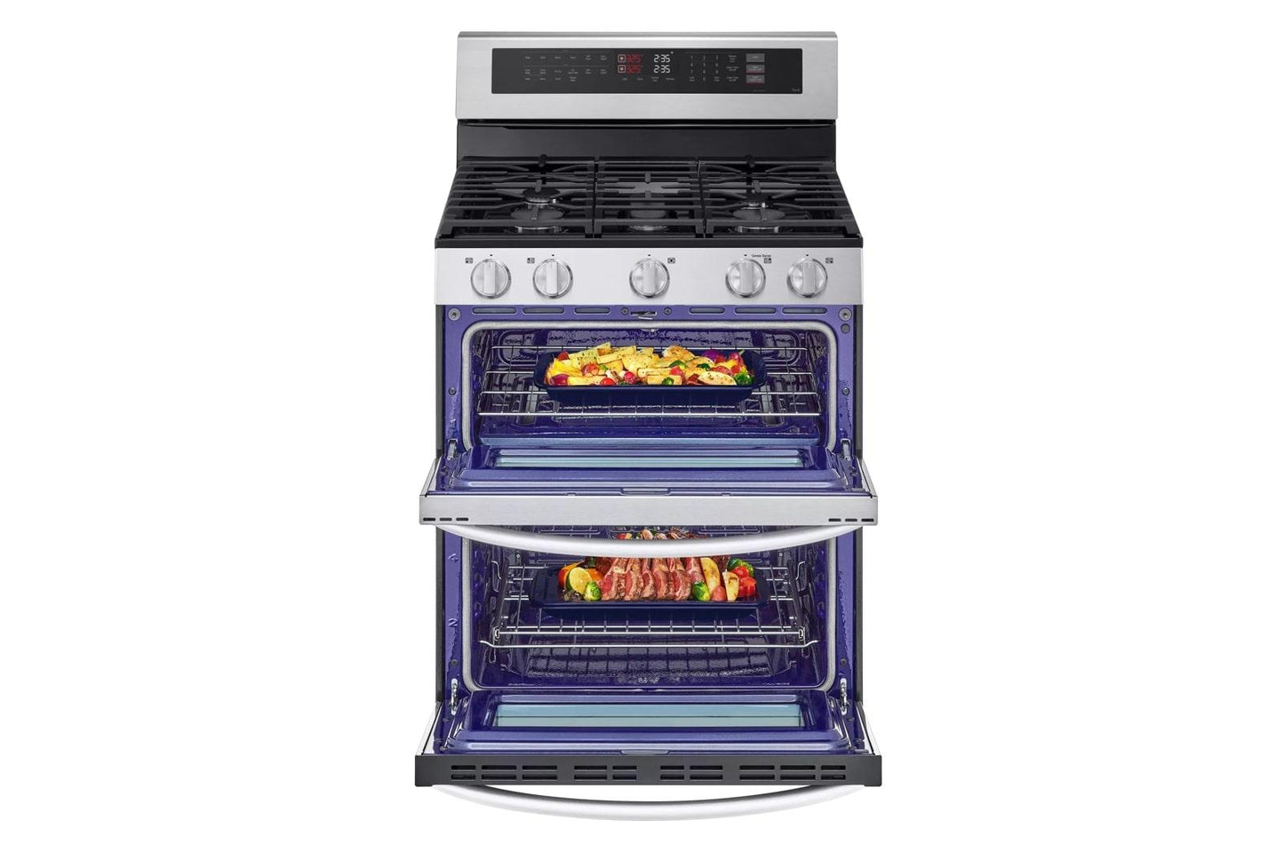 LG LDGL6924S 6.9 Cu. Ft. Smart Gas Double Oven Freestanding Range With Probake C...