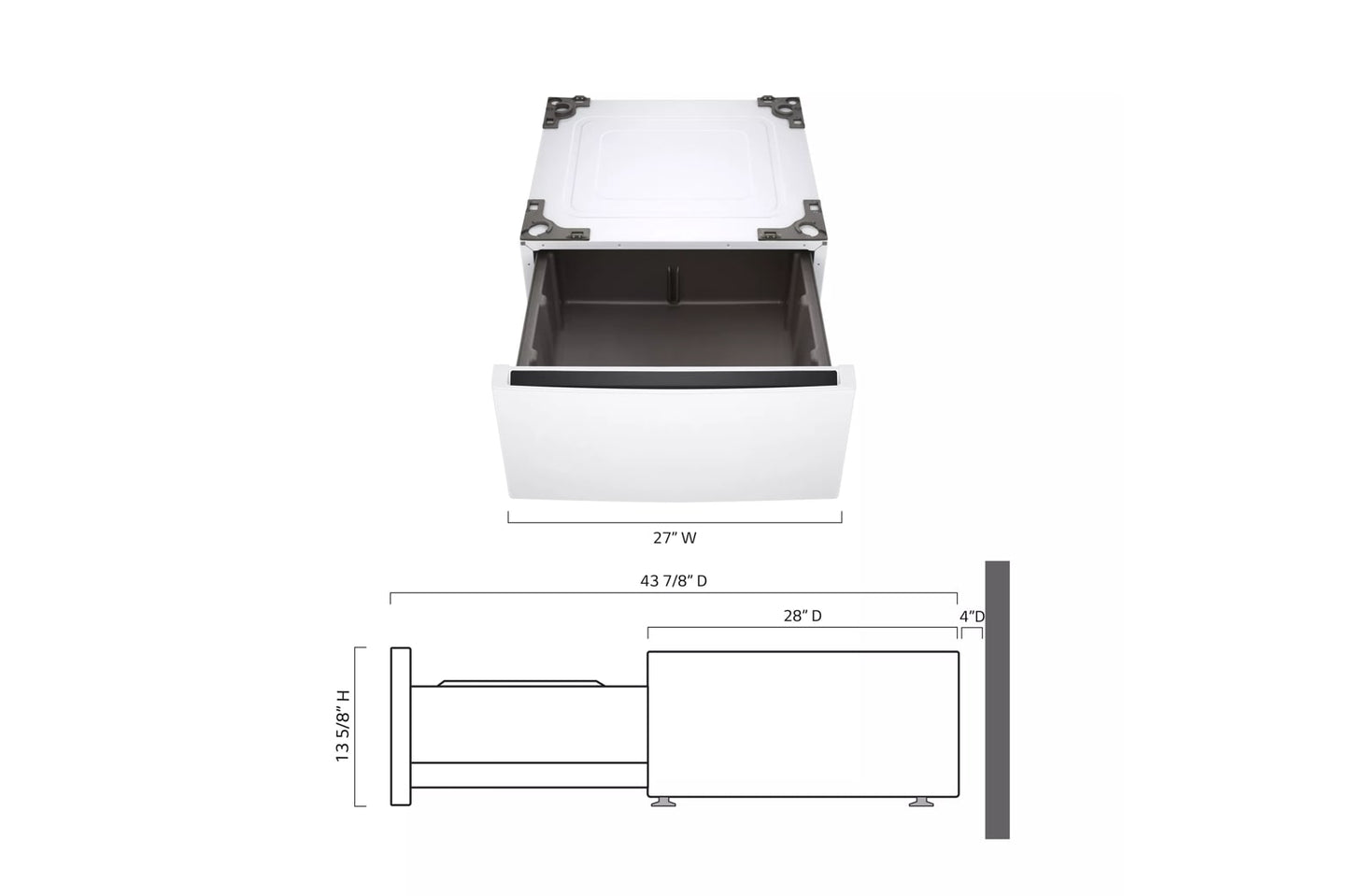 LG WDP6W LG 27'' Pedestal Storage Drawer