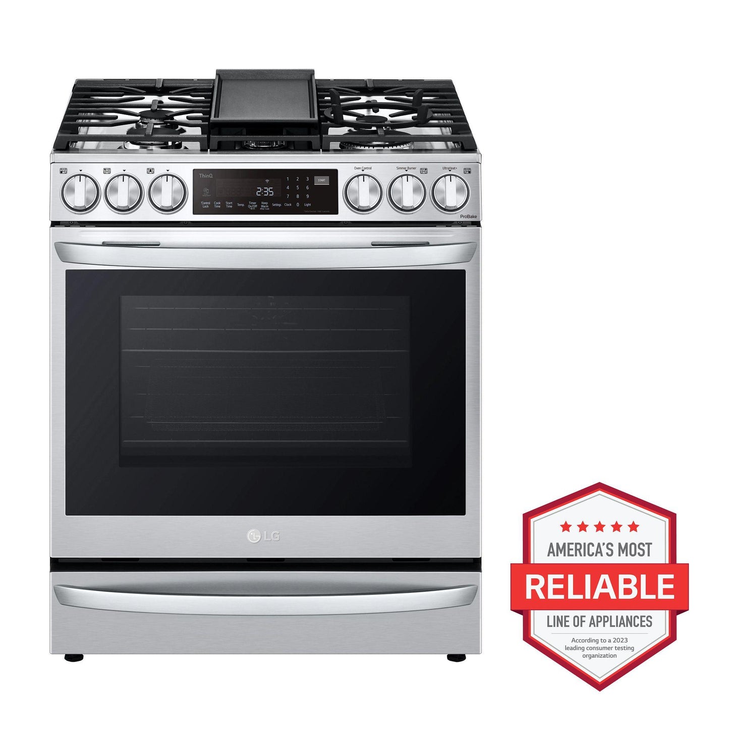LG LSGL6337F 6.3 Cu Ft. Smart Wi-fi Enabled Probake Convection Instaview G...