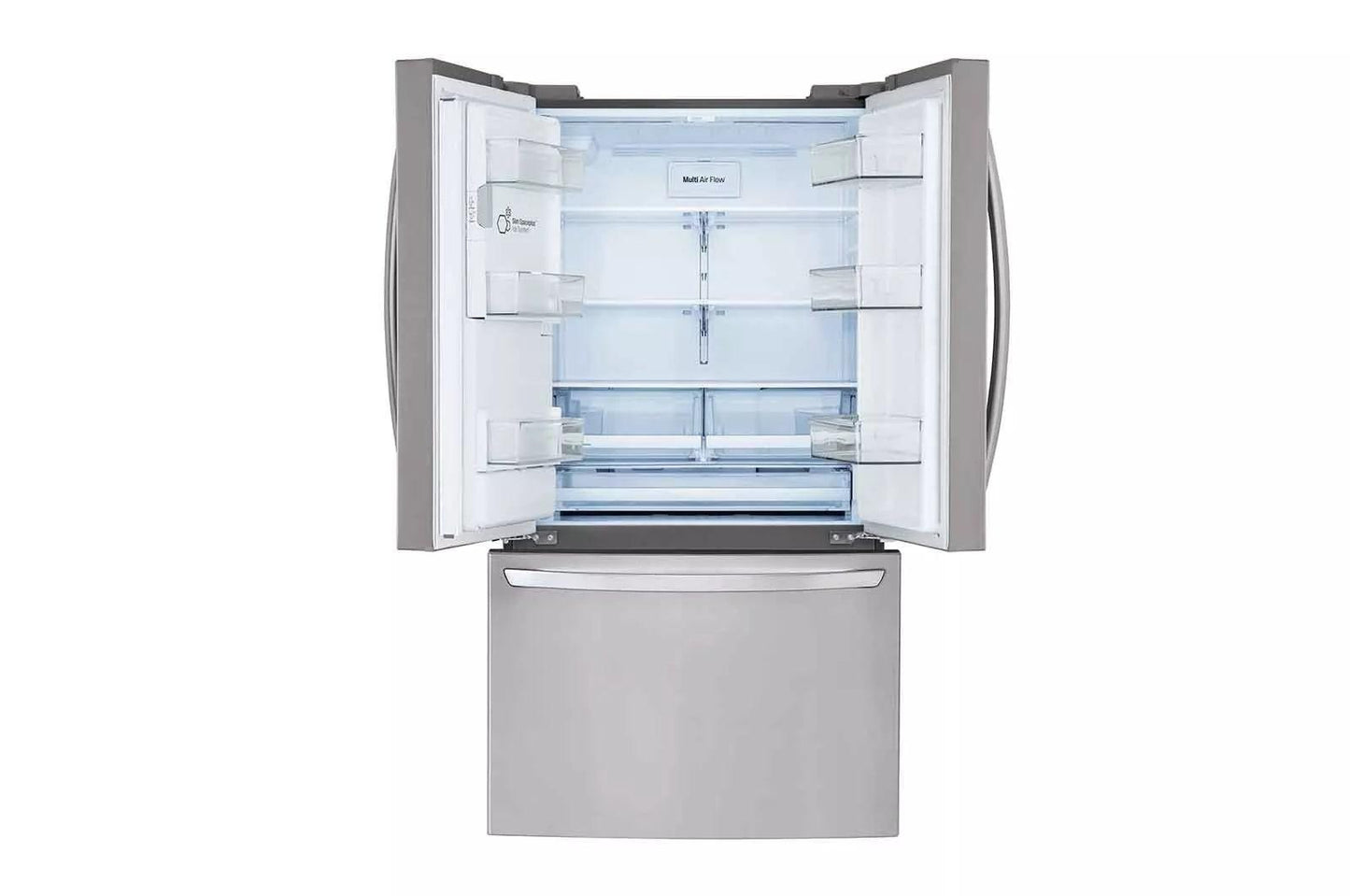LG LRFS28XBS 28 CU.FT 3 Door French Door, Standard Depth, Ice and Water With SIN...