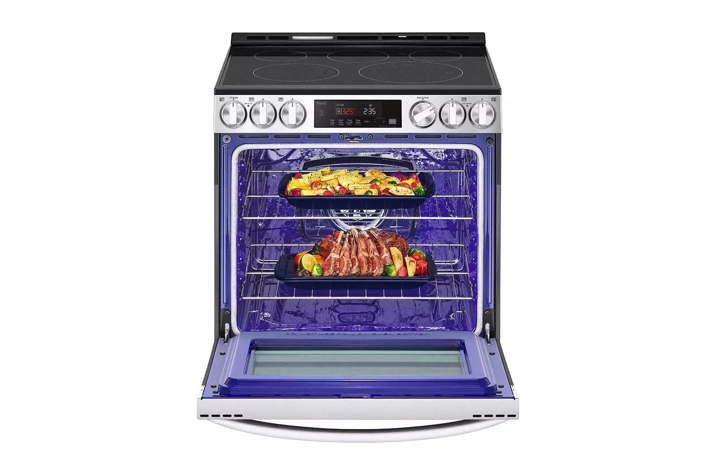 LG LSEL6333F 6.3 Cu Ft. Smart Wi-fi Enabled Fan Convection Electric Slide-in RAN...