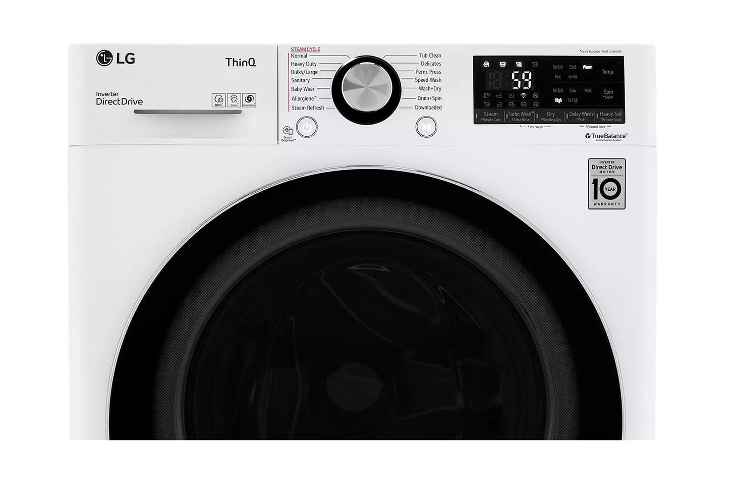 LG WM3555HWA 2.4 CU.FT. Smart Wi-fi Enabled Compact Front Load All-in-one WASHER...