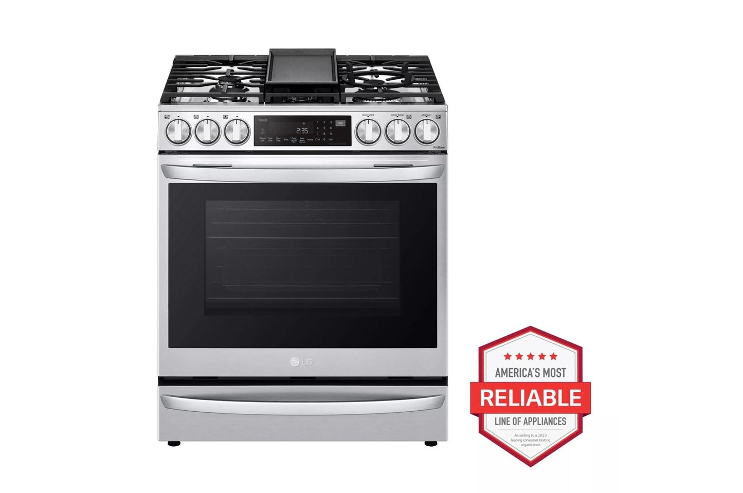 LG LSGL6337F 6.3 Cu Ft. Smart Wi-fi Enabled Probake Convection Instaview G...