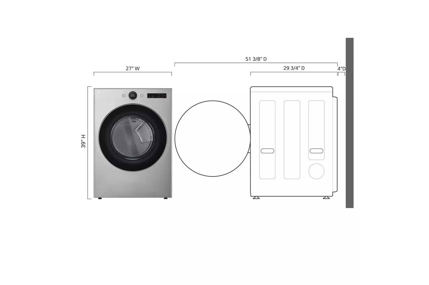 LG DLGX5501V 7.4 Cu. Ft. Ultra Large Capacity Smart Front Load Gas Dryer With SE...