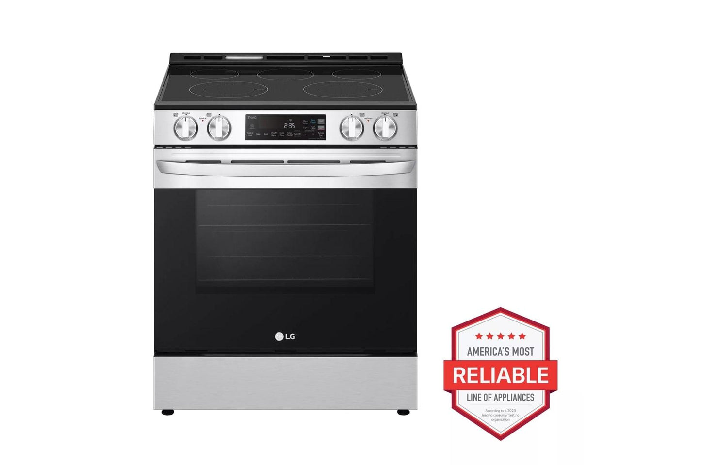 LG LSEL6331F 6.3 Cu Ft. Smart Wi-fi Enabled Electric Slide-in Range With EASYCLE...