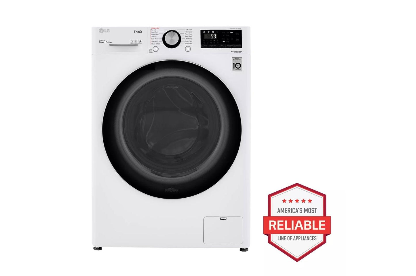 LG WM3555HWA 2.4 CU.FT. Smart Wi-fi Enabled Compact Front Load All-in-one WASHER...