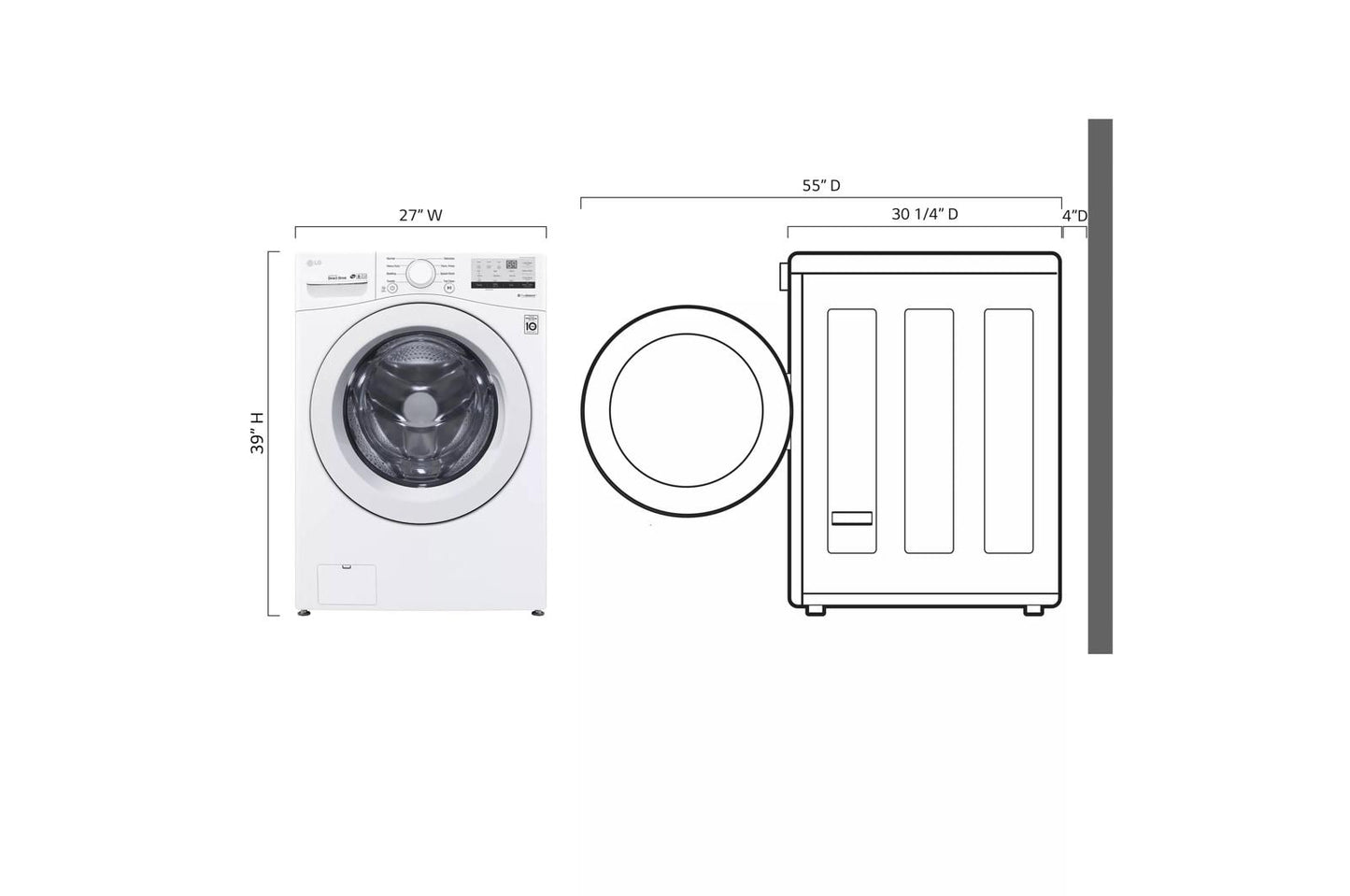 LG WM3400CW LG 4.5 Cu. Ft. Ultra Large Front Load Washer